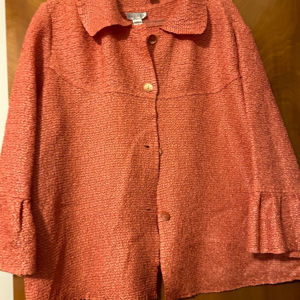 Jacket and camisole peach stretchable crinkle